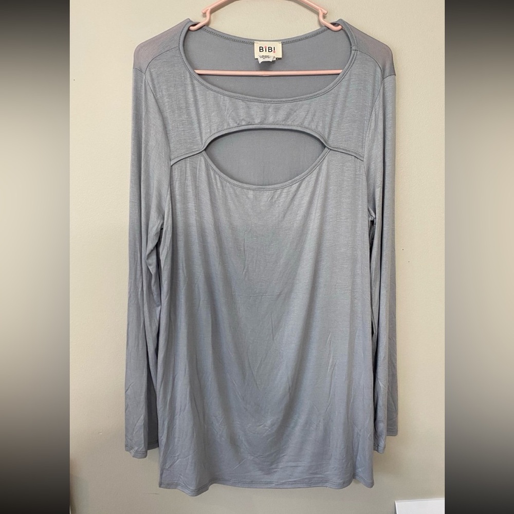 Gray Long Sleeve Women's Top
